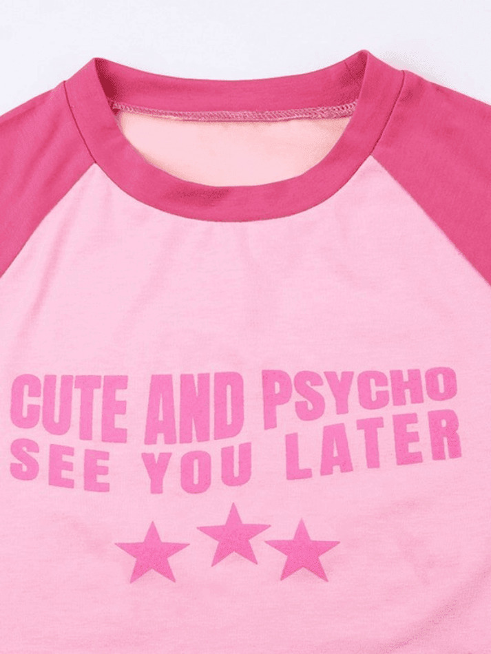 Y2K Aesthetic Cropped Graphic Raglan Tee - Coquette Style Grunge Fashion Women's Top Y2K Aesthetic Cropped Graphic Raglan Tee - Coquette Style Grunge Fashion Women's Top