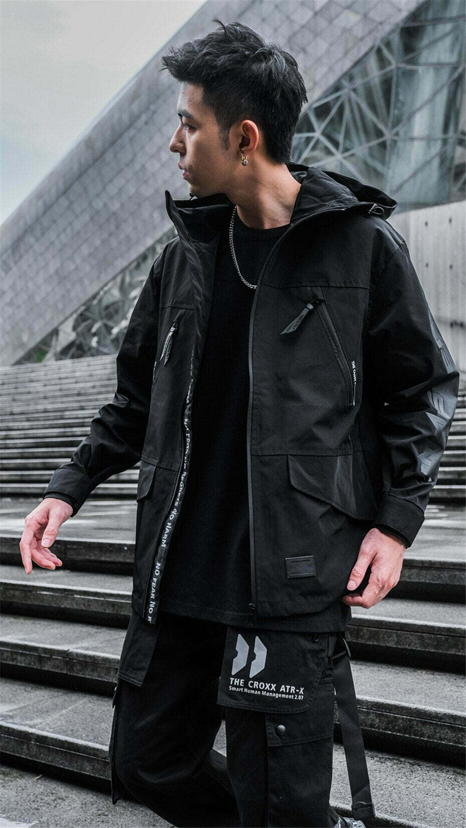 Y2K Aesthetic Cross Production Technical Jacket for Niche Women Fashion Y2K Aesthetic Cross Production Technical Jacket for Niche Women Fashion