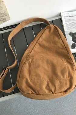 Y2K Aesthetic Crossbody Canvas Sling Bag - Coquette Grunge Fashion, Cute Tops, Pastel Goth