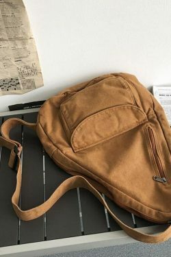 Y2K Aesthetic Crossbody Canvas Sling Bag - Coquette Grunge Fashion, Cute Tops, Pastel Goth