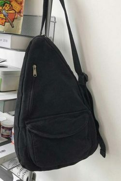 Y2K Aesthetic Crossbody Canvas Sling Bag - Coquette Grunge Fashion, Cute Tops, Pastel Goth