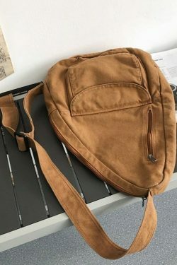 Y2K Aesthetic Crossbody Canvas Sling Bag - Coquette Grunge Fashion, Cute Tops, Pastel Goth