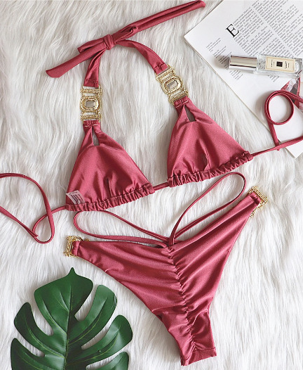 Y2K Aesthetic Crystal Diamond Bandage Split Bikini - Coquette Grunge Style Fashion Y2K Aesthetic Crystal Diamond Bandage Split Bikini - Coquette Grunge Style Fashion