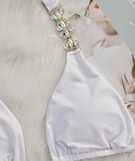 Y2K Aesthetic Crystal Diamond Split Bikini - Coquette Style Grunge Fashion for Women