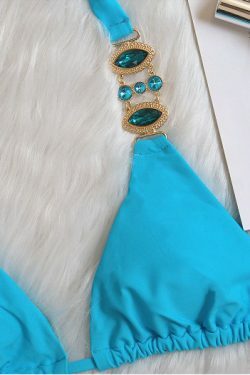 Y2K Aesthetic Crystal Diamond Swimsuit - Coquette Grunge Fashion