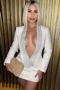 Y2K Aesthetic Deep V-Neck Diamond Backless Jacket Suit for Women - Coquette Fashion Statement