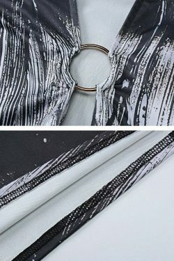 Y2K Aesthetic Deep V-Neck Grey Party Dress for Women - Coquette Style Grunge Fashion Outfit