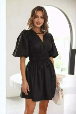 Y2K Aesthetic Deep V-Neck High Waist Dopamine Dress for Niche Women Fashion