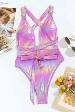 Y2K Aesthetic Deep V Backless Bikini - Coquette Style Grunge Fashion - Cute Tops & Cargo Skirt