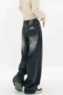 Y2K Aesthetic Denim Jeans: Fun Fiesta Straight Fit for Women