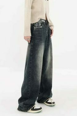 Y2K Aesthetic Denim Jeans: Fun Fiesta Straight Fit for Women