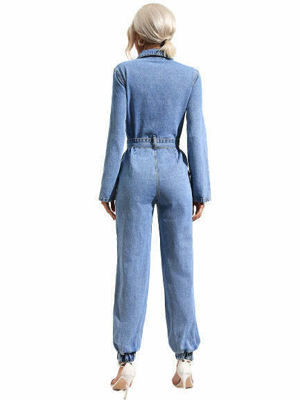 Y2K Aesthetic Denim Jumpsuit: Coquette & Grunge Style Cargo Skirt Outfit for Women