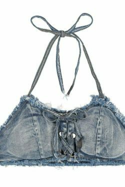 Y2K Aesthetic Denim Print Bikini Set for Women - Sexy and Stylish Retro Swimwear