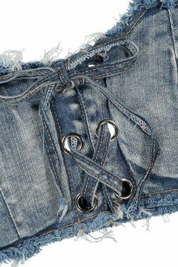 Y2K Aesthetic Denim Print Bikini Set for Women - Sexy and Stylish Retro Swimwear