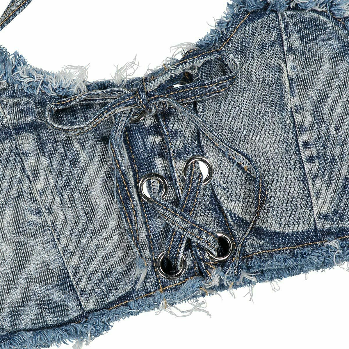 Y2K Aesthetic Denim Print Bikini Set for Women - Sexy and Stylish Retro Swimwear