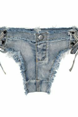 Y2K Aesthetic Denim Print Bikini Set for Women - Sexy and Stylish Retro Swimwear