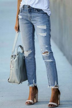 Y2K Aesthetic Denim Skirt Set with Edgy Fringe Ankle Detail