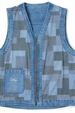 Y2K Aesthetic Denim Workwear Vest for Women - Coquette Style Cargo Skirt and Cute Tops