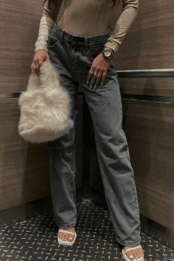 Y2K Aesthetic Distressed Baggy Ripped Jeans - Coquette Grunge & Pastel Goth Style