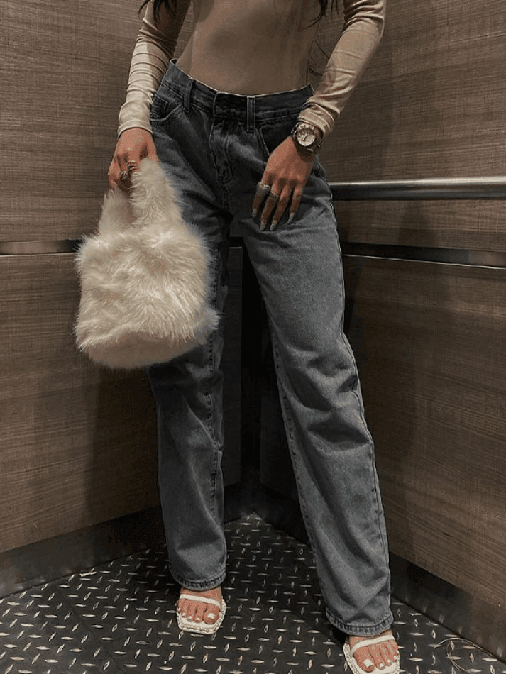 Y2K Aesthetic Distressed Baggy Ripped Jeans - Coquette Grunge & Pastel Goth Style