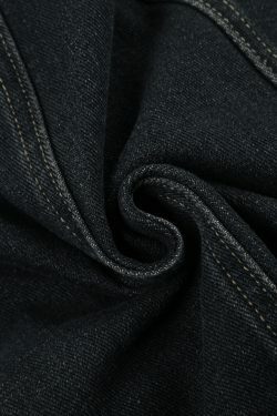 Y2K Aesthetic Distressed Patchwork Denim Maxi Skirt