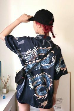 Y2K Aesthetic Dragon Shirts: Coquette & Grunge Style Tops - Pastel Goth & Cargo Skirt Outfits