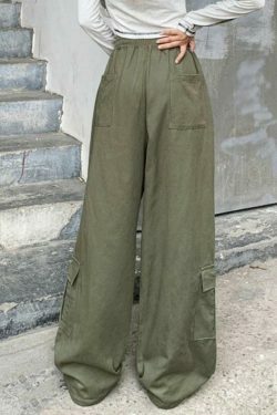 Y2K Aesthetic Drawstring Cargo Pants for Women - Coquette Grunge Style with Streetwear Vibe