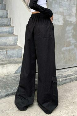 Y2K Aesthetic Drawstring Cargo Pants for Women - Coquette Grunge Style with Streetwear Vibe