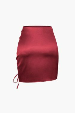 Y2K Aesthetic Drawstring Ruched Mini Skirt - Coquette & Grunge Style Fashion