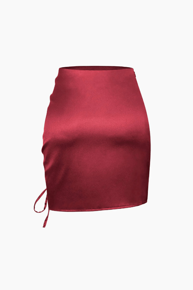 Y2K Aesthetic Drawstring Ruched Mini Skirt - Coquette & Grunge Style Fashion