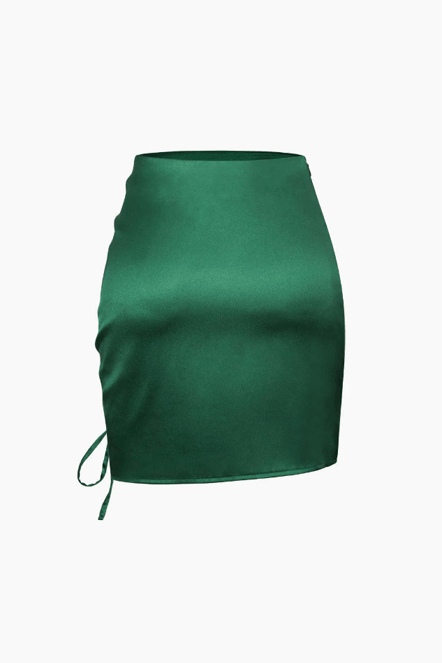 Y2K Aesthetic Drawstring Ruched Mini Skirt - Coquette & Grunge Style Fashion