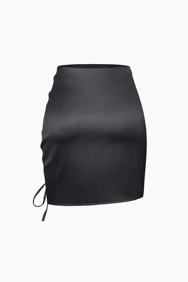 Y2K Aesthetic Drawstring Ruched Mini Skirt - Coquette & Grunge Style Fashion