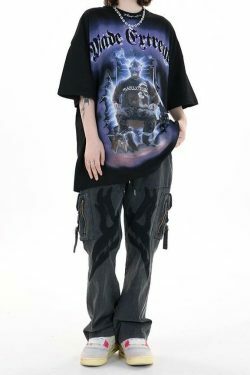 Y2K Aesthetic Electrocution T-Shirt for Women - Coquette Grunge Style with a Touch of Old Money