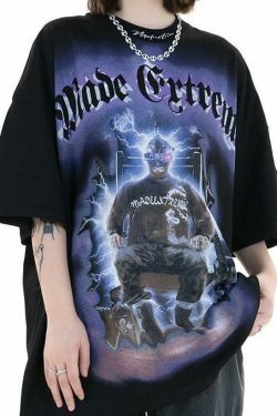 Y2K Aesthetic Electrocution T-Shirt for Women - Coquette Grunge Style with a Touch of Old Money