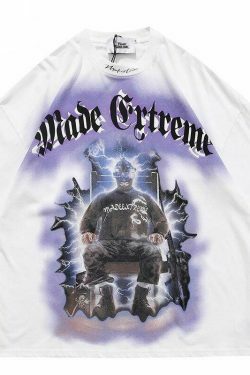 Y2K Aesthetic Electrocution T-Shirt for Women - Coquette Grunge Style with a Touch of Old Money