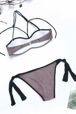 Y2K Aesthetic Embroidered Mesh Bikini Swimsuit - Sexy Fluorescent Backless Style