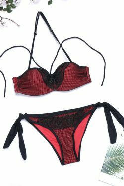 Y2K Aesthetic Embroidered Mesh Bikini Swimsuit - Sexy Fluorescent Backless Style