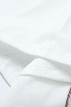 Y2K Aesthetic Embroidered T-Shirt with 'Stag Horns' Design