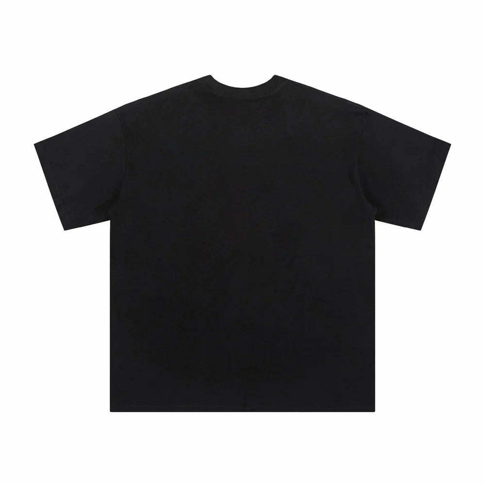 Y2K Aesthetic Embroidered T-Shirt with 'Stag Horns' Design Y2K Aesthetic Embroidered T-Shirt with 'Stag Horns' Design