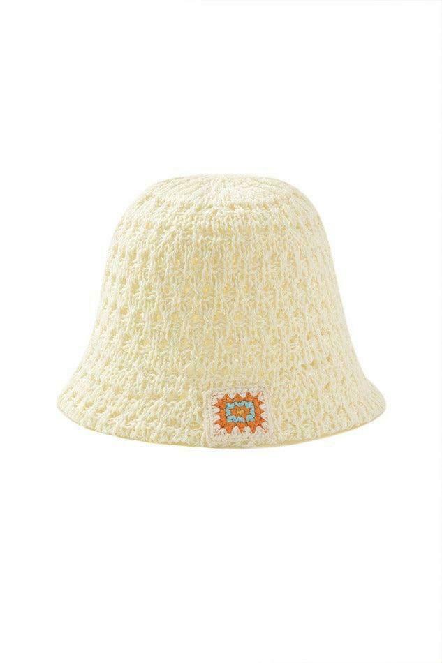 Y2K Aesthetic Embroidery Crochet Bucket Hat for Women - Coquette Style Grunge Fashion Accessory Y2K Aesthetic Embroidery Crochet Bucket Hat for Women - Coquette Style Grunge Fashion Accessory