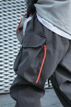 Y2K Aesthetic Extended Belt Strap Cargo Pants for Women - Grunge Style with Coquette Touch