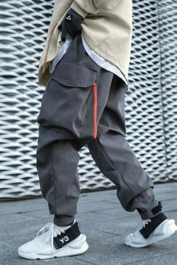 Y2K Aesthetic Extended Belt Strap Cargo Pants for Women - Grunge Style with Coquette Touch