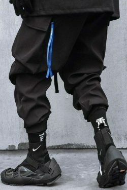 Y2K Aesthetic Extended Belt Strap Cargo Pants for Women - Grunge Style with Coquette Touch