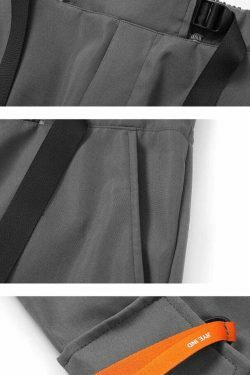 Y2K Aesthetic Extended Belt Strap Cargo Pants for Women - Grunge Style with Coquette Touch