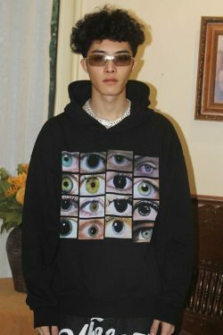 Y2K Aesthetic Eye Graphic Hoodie for Women - Coquette Style Grunge Fashion with Pastel Goth Vibes