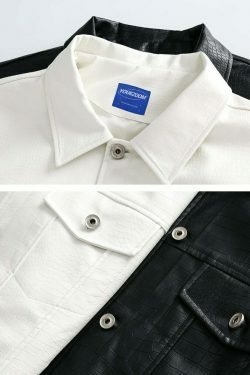 Y2K Aesthetic Faux Crocodile Leather Jacket - Coquette Style Grunge Fashion with Old Money Elegance