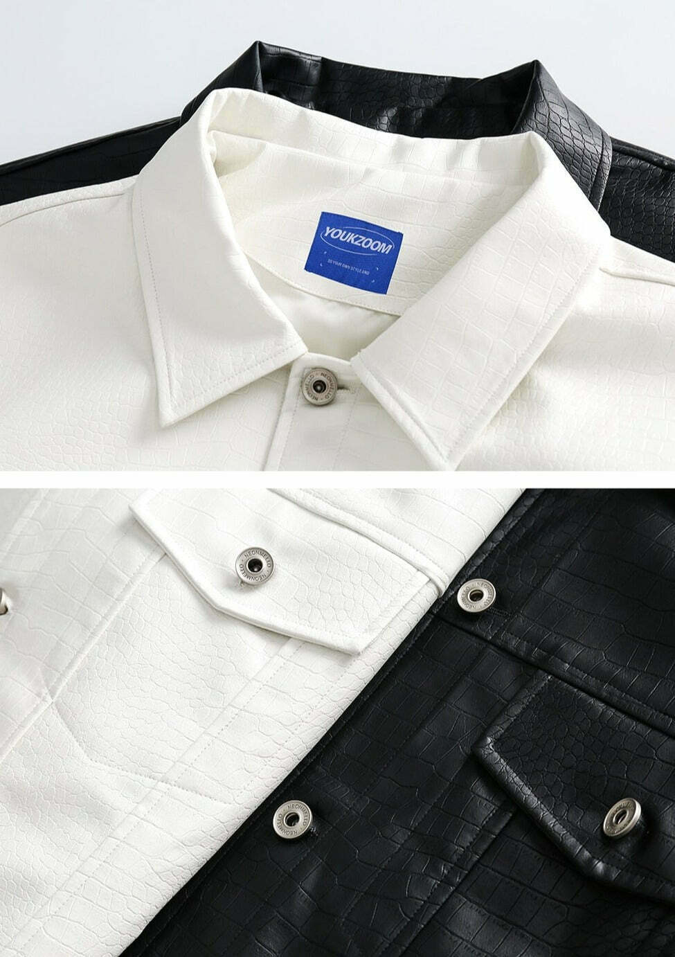 Y2K Aesthetic Faux Crocodile Leather Jacket - Coquette Style Grunge Fashion with Old Money Elegance Y2K Aesthetic Faux Crocodile Leather Jacket - Coquette Style Grunge Fashion with Old Money Elegance