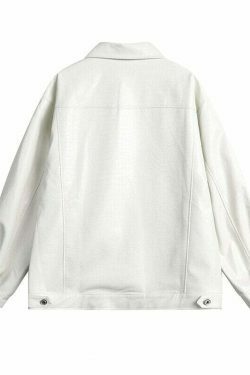 Y2K Aesthetic Faux Crocodile Leather Jacket - Coquette Style Grunge Fashion with Old Money Elegance