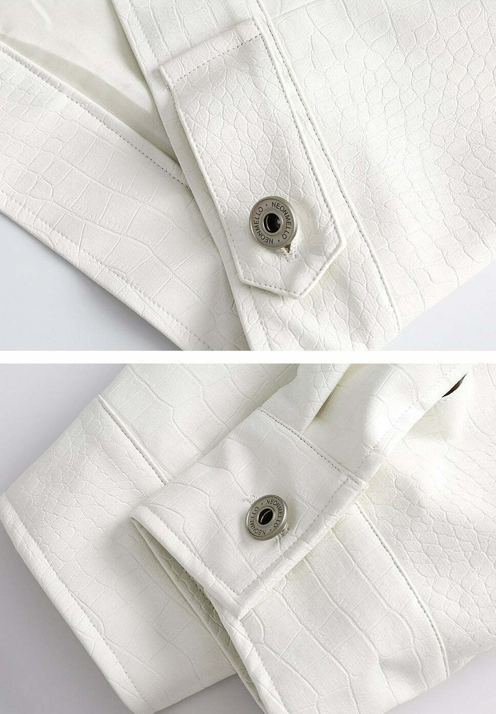 Y2K Aesthetic Faux Crocodile Leather Jacket - Coquette Style Grunge Fashion with Old Money Elegance Y2K Aesthetic Faux Crocodile Leather Jacket - Coquette Style Grunge Fashion with Old Money Elegance