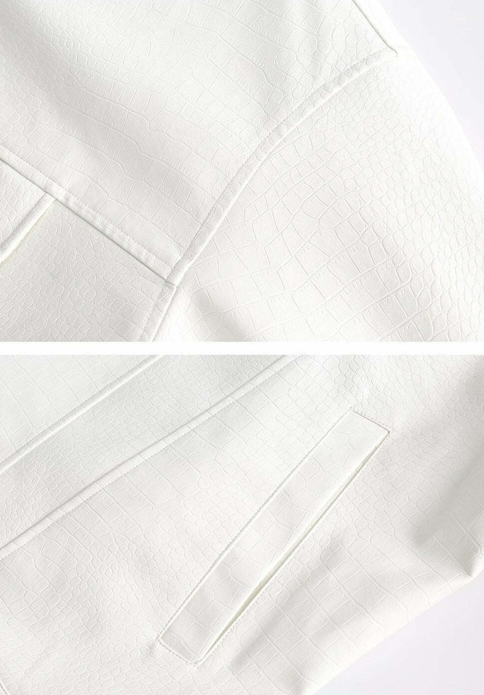 Y2K Aesthetic Faux Crocodile Leather Jacket - Coquette Style Grunge Fashion with Old Money Elegance Y2K Aesthetic Faux Crocodile Leather Jacket - Coquette Style Grunge Fashion with Old Money Elegance